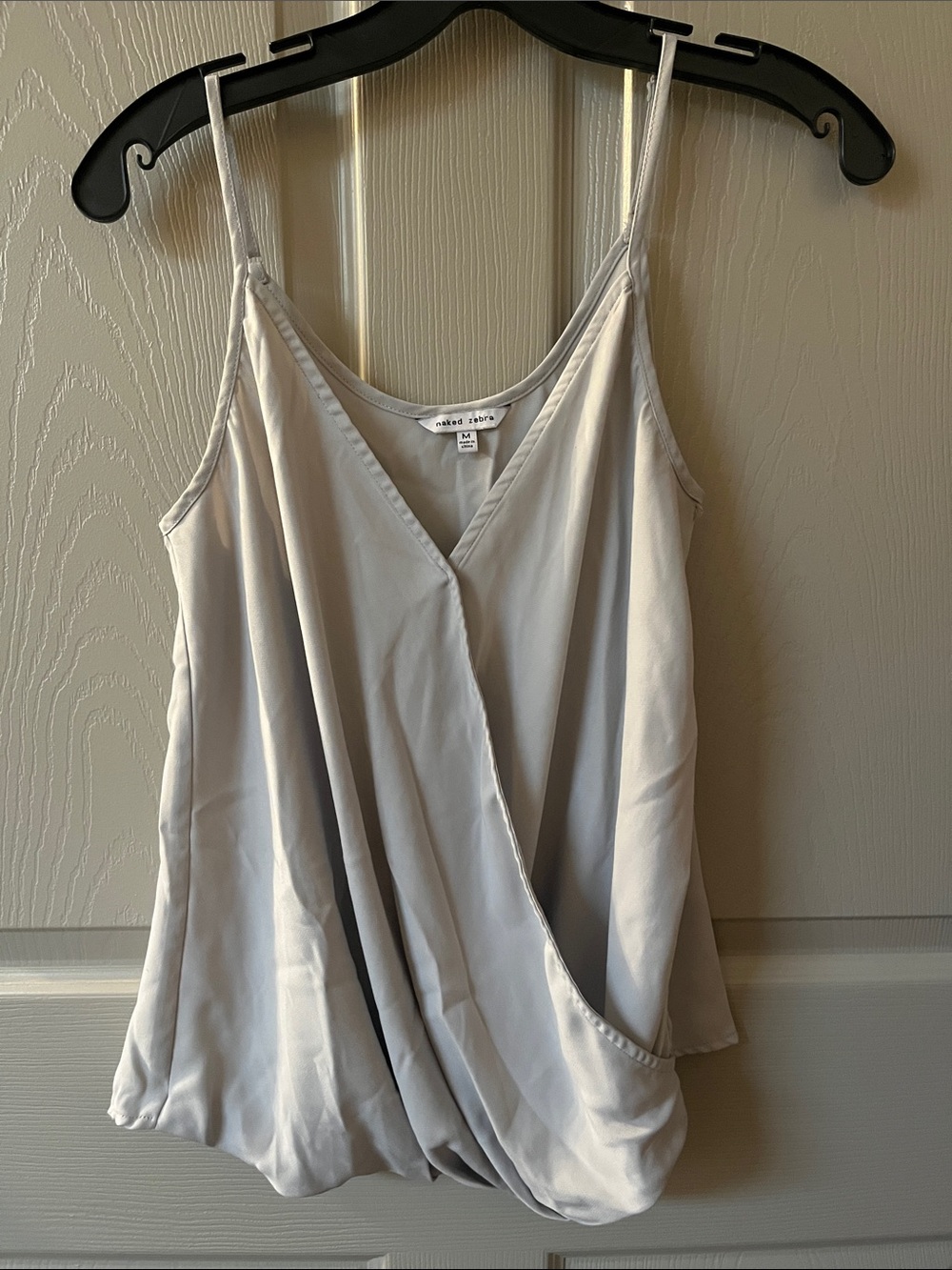 7/$20 Naked Zebra Light Gray Wrap Camisole